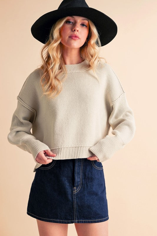 Cropped Sweater - Premium variable from Tooksie - Just $45.99! Shop now at Tooksie