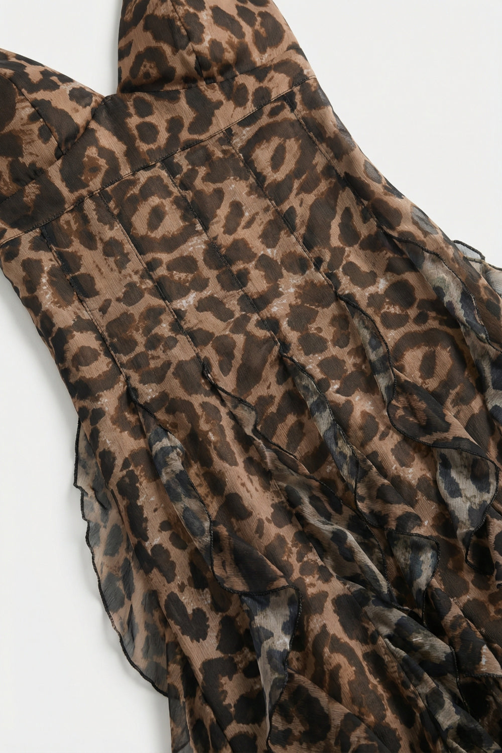 Brown Leopard Print Chiffon Maxi Dress - Premium variable from Tooksie - Just $99.90! Shop now at Tooksie