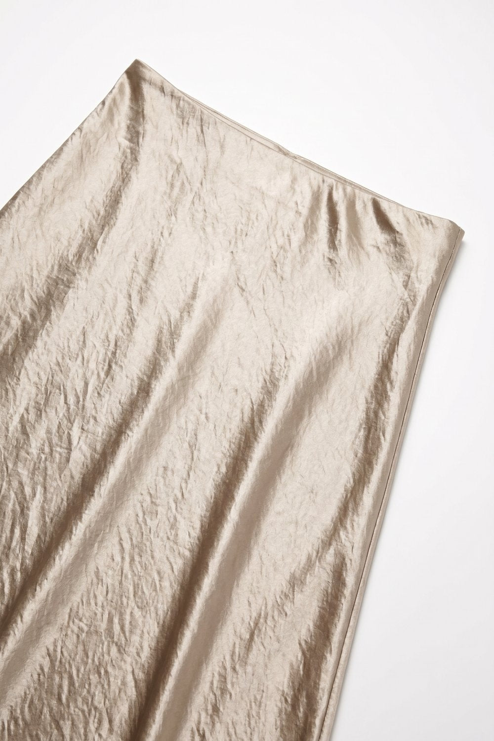 Beige Satin Bias Cut Midi Skirt - Premium variable from Tooksie - Just $69.90! Shop now at Tooksie