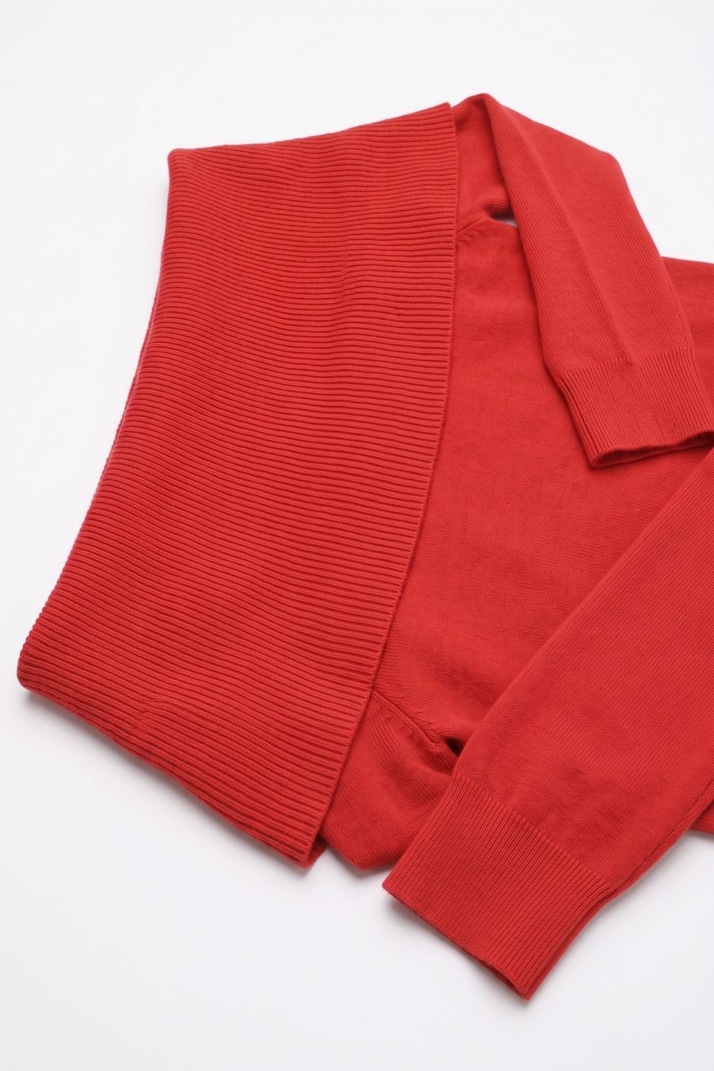 Red Ribbed Knit Off Shoulder Sweater - Premium simple from Tooksie - Just $59.90! Shop now at Tooksie