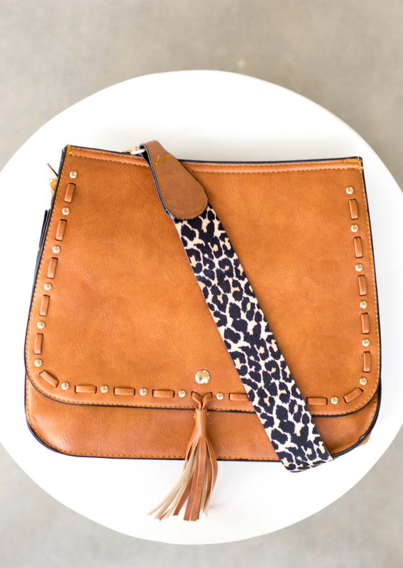 Leopard Strap Fold-over Crossbody Bag - Premium variable from Tooksie - Just $31.99! Shop now at Tooksie