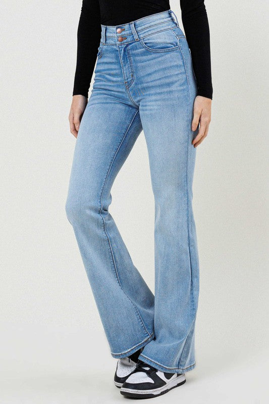 High-Waisted Flare Jeans - Premium variable from Tooksie - Just $62.99! Shop now at Tooksie