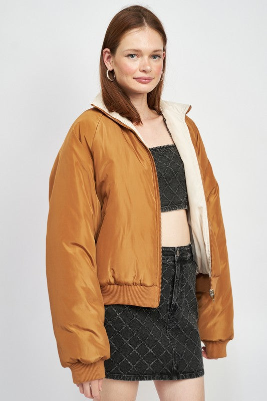 Reversible Puffer Jacket - Premium variable from Tooksie - Just $106.99! Shop now at Tooksie