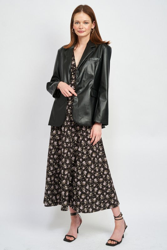 Faux Leather Blazer - Premium variable from Tooksie - Just $89.99! Shop now at Tooksie