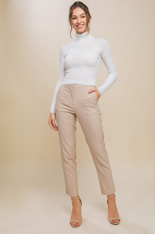 Turtleneck Ribbed Knit Sweater - Premium variable from Tooksie - Just $23.99! Shop now at Tooksie