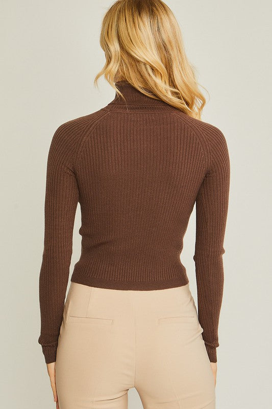 Turtleneck Ribbed Knit Sweater - Premium variable from Tooksie - Just $23.99! Shop now at Tooksie