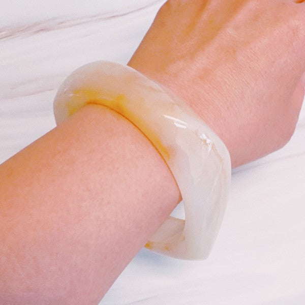 Modern Retro Sculpted Square Resin Bangle - Premium variable from Tooksie - Just $14.99! Shop now at Tooksie