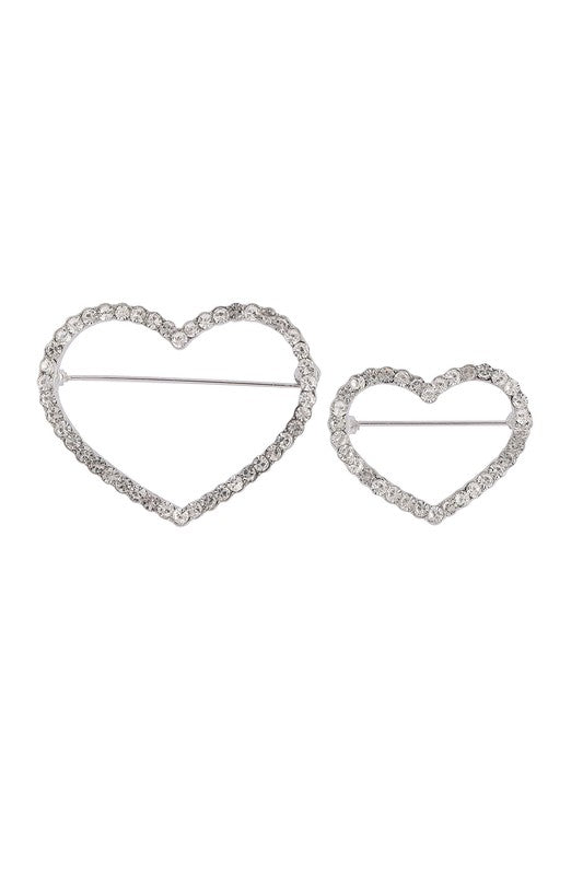 Rhinestone Heart Brooch - Premium variable from Tooksie - Just $19.99! Shop now at Tooksie