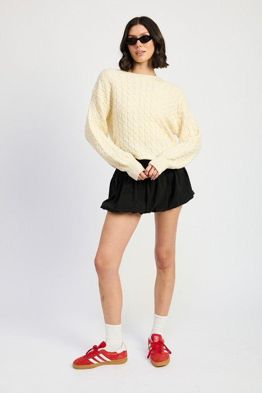 Cable Knit Cropped Sweater - Premium variable from Tooksie - Just $49.99! Shop now at Tooksie
