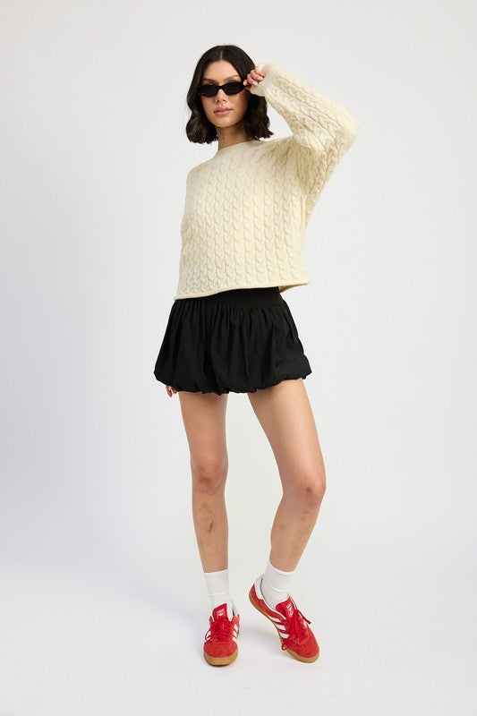 Cable Knit Cropped Sweater - Premium variable from Tooksie - Just $49.99! Shop now at Tooksie