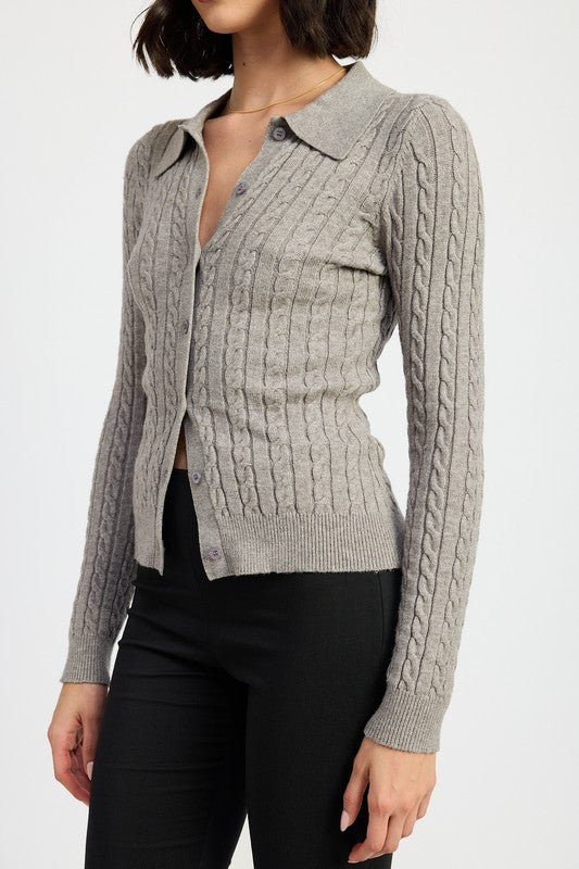 Cable Knit Cardigan - Premium variable from Tooksie - Just $54.99! Shop now at Tooksie