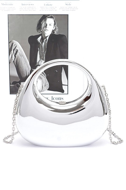 Polished Molded Top Handle Clutch - Premium variable from Tooksie - Just $52.99! Shop now at Tooksie