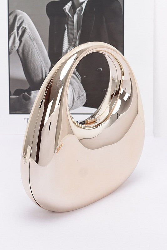 Polished Molded Top Handle Clutch - Premium variable from Tooksie - Just $52.99! Shop now at Tooksie