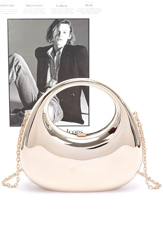 Polished Molded Top Handle Clutch - Premium variable from Tooksie - Just $52.99! Shop now at Tooksie