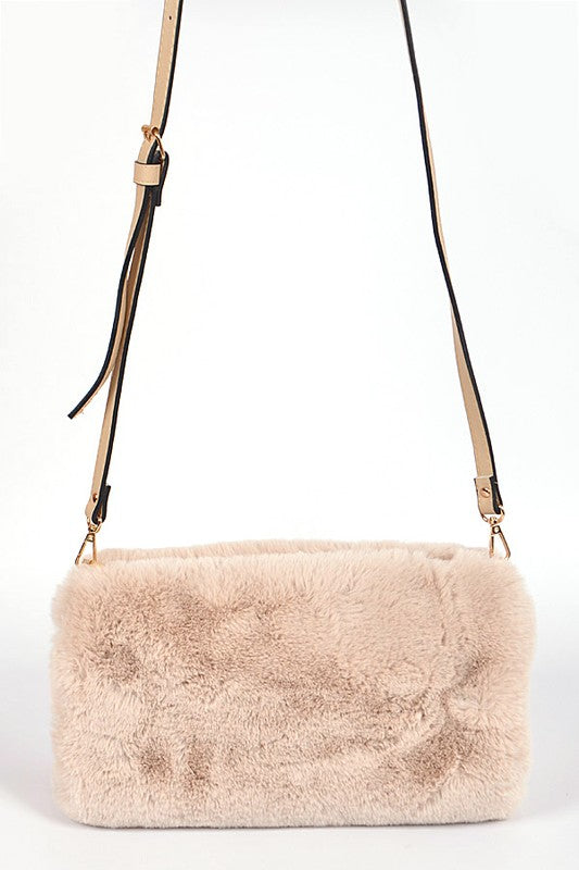 Faux Fur Hand Warmer Crossbody Bag - Premium variable from Tooksie - Just $37.99! Shop now at Tooksie