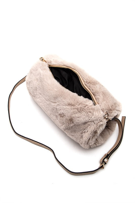 Faux Fur Hand Warmer Crossbody Bag - Premium variable from Tooksie - Just $37.99! Shop now at Tooksie