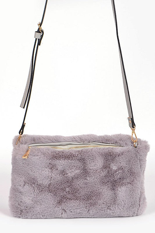 Faux Fur Hand Warmer Crossbody Bag - Premium variable from Tooksie - Just $37.99! Shop now at Tooksie