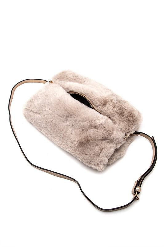 Faux Fur Hand Warmer Crossbody Bag - Premium variable from Tooksie - Just $37.99! Shop now at Tooksie