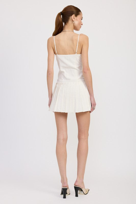 Spaghetti Strap Pleated Mini Dress - Premium variable from Tooksie - Just $66.99! Shop now at Tooksie