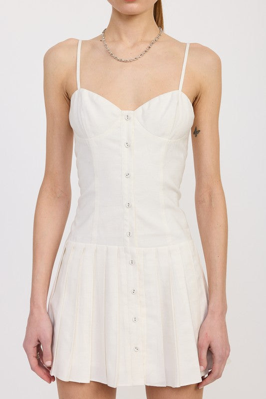 Spaghetti Strap Pleated Mini Dress - Premium variable from Tooksie - Just $66.99! Shop now at Tooksie