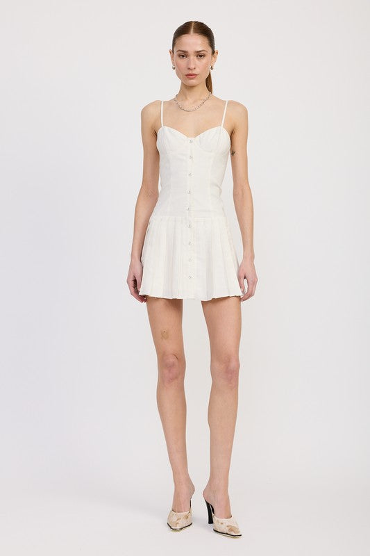 Spaghetti Strap Pleated Mini Dress - Premium variable from Tooksie - Just $66.99! Shop now at Tooksie