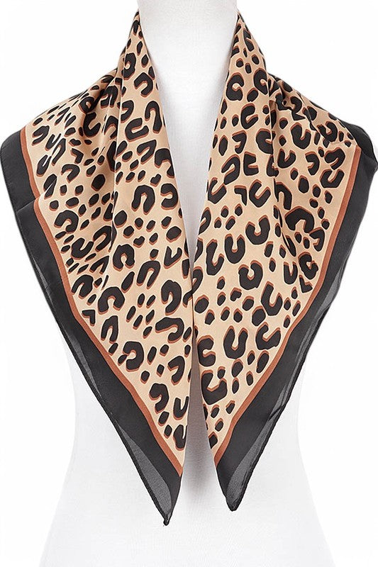 Satin Leopard Print Scarf - Premium simple from Tooksie - Just $9.99! Shop now at Tooksie