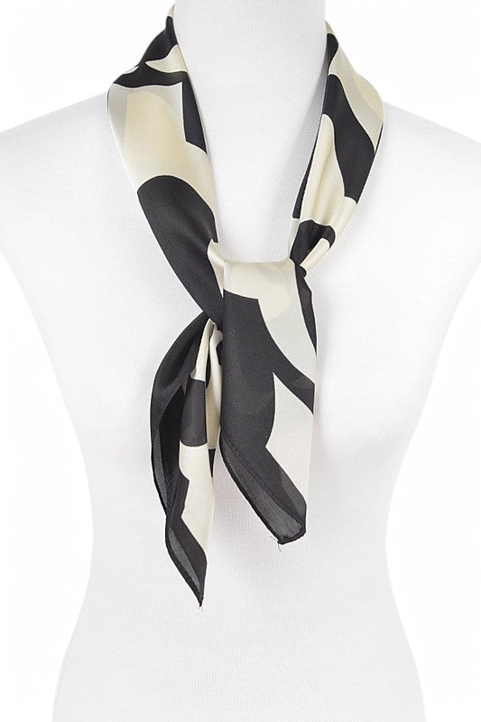 Satin Flower Print Scarf - Premium simple from Tooksie - Just $9.99! Shop now at Tooksie