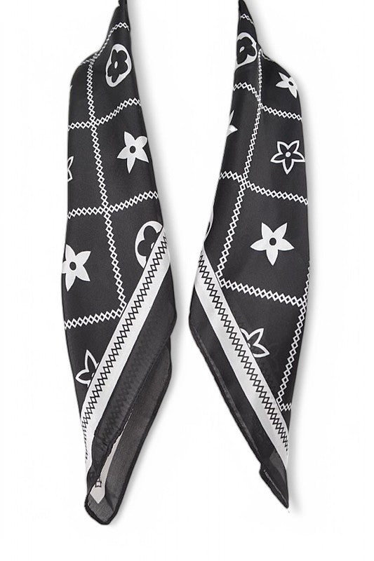 Satin Multi Flower Print Scarf - Premium variable from Tooksie - Just $9.99! Shop now at Tooksie