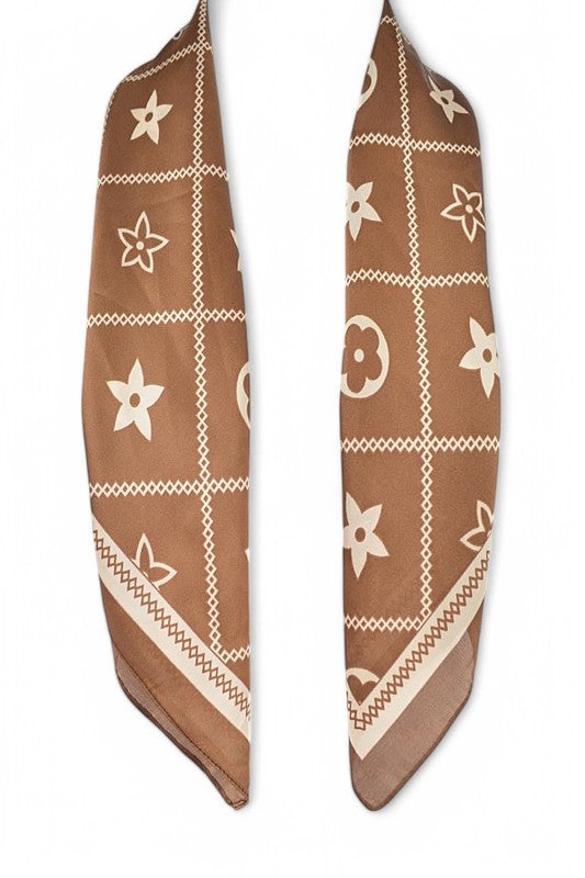 Satin Multi Flower Print Scarf - Premium variable from Tooksie - Just $9.99! Shop now at Tooksie