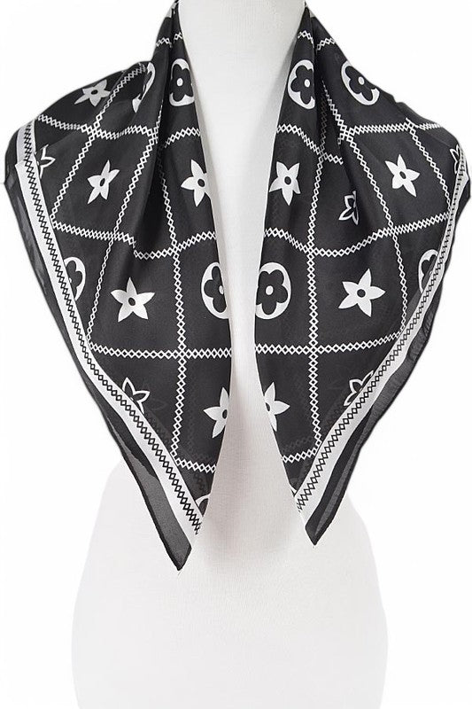 Satin Multi Flower Print Scarf - Premium variable from Tooksie - Just $9.99! Shop now at Tooksie