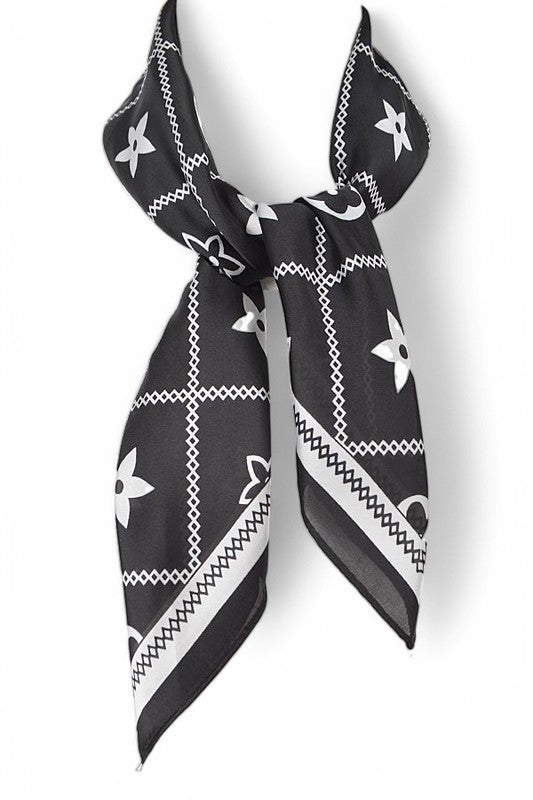 Satin Multi Flower Print Scarf - Premium variable from Tooksie - Just $9.99! Shop now at Tooksie