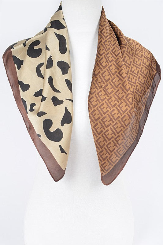 Satin Leopard Multi Print Scarf - Premium simple from Tooksie - Just $9.99! Shop now at Tooksie
