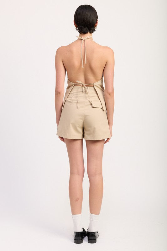 High Waisted Pleated Shorts - Premium variable from Tooksie - Just $47.99! Shop now at Tooksie