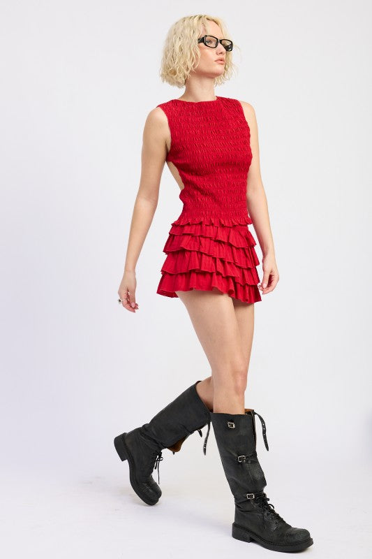Tiered Ruffle Mini Skirt - Premium variable from Tooksie - Just $59.99! Shop now at Tooksie