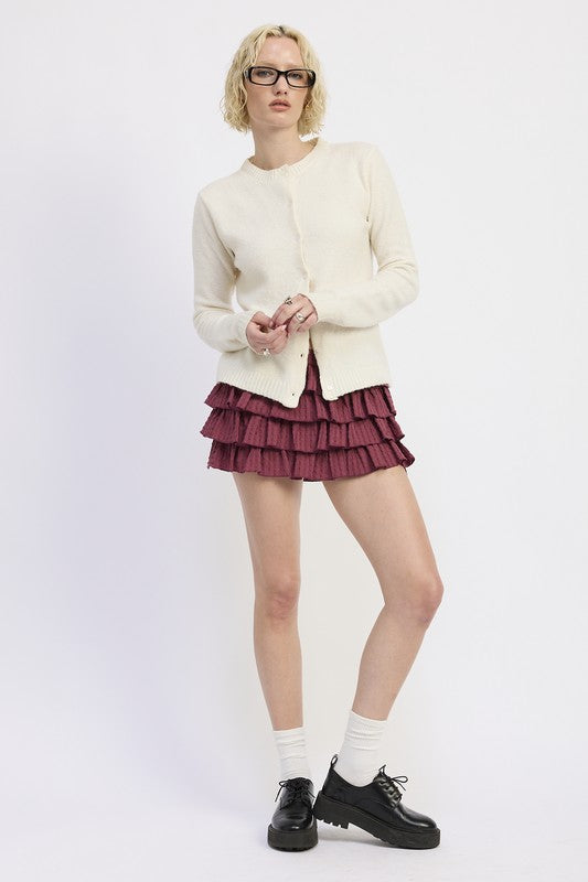 Tiered Ruffle Mini Skirt - Premium variable from Tooksie - Just $59.99! Shop now at Tooksie