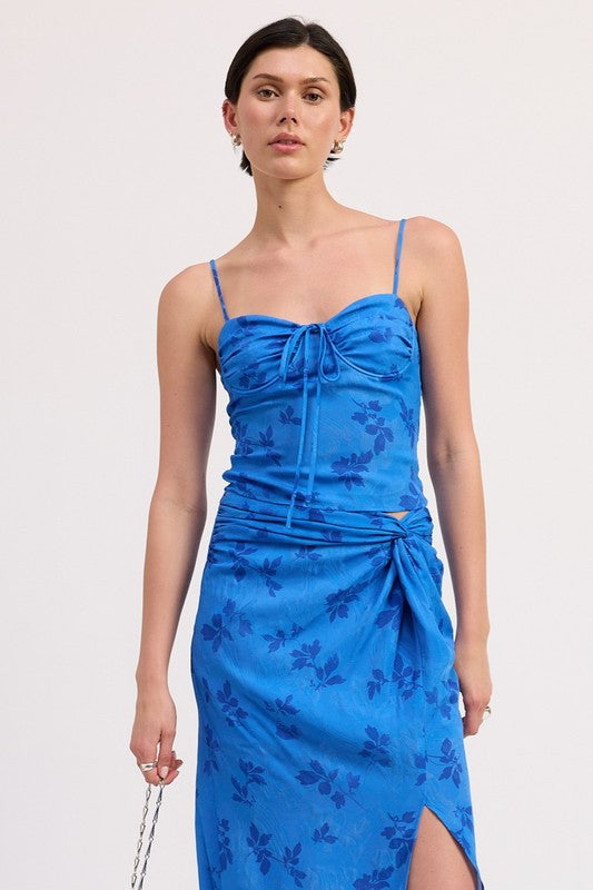 Floral Corset Style Top With Spaghetti Straps - Premium variable from Tooksie - Just $52.99! Shop now at Tooksie