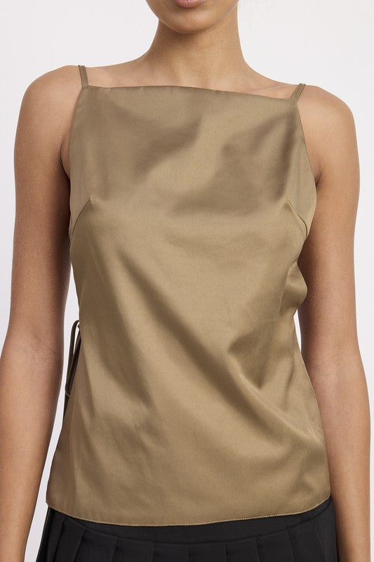 Open Back Spaghetti Strap Top - Premium from Tooksie - Just $42.99! Shop now at Tooksie