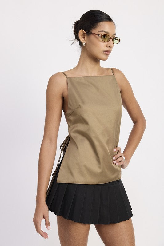 Open Back Spaghetti Strap Top - Premium from Tooksie - Just $42.99! Shop now at Tooksie