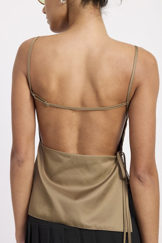 Open Back Spaghetti Strap Top - Premium from Tooksie - Just $42.99! Shop now at Tooksie