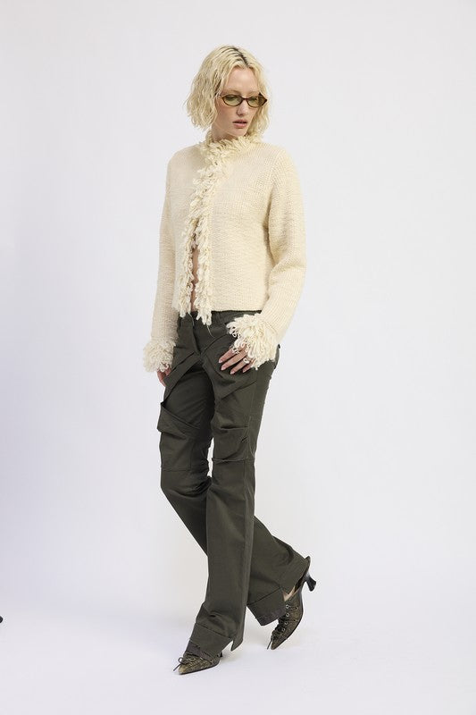 Fringe Knit Cardigan - Premium variable from Tooksie - Just $78.99! Shop now at Tooksie