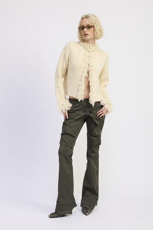Fringe Knit Cardigan - Premium variable from Tooksie - Just $78.99! Shop now at Tooksie