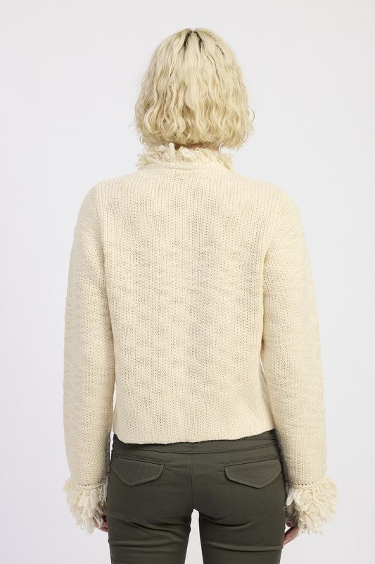 Fringe Knit Cardigan - Premium variable from Tooksie - Just $78.99! Shop now at Tooksie