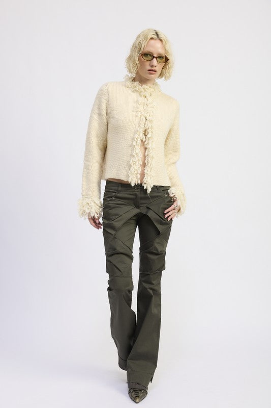 Fringe Knit Cardigan - Premium variable from Tooksie - Just $78.99! Shop now at Tooksie