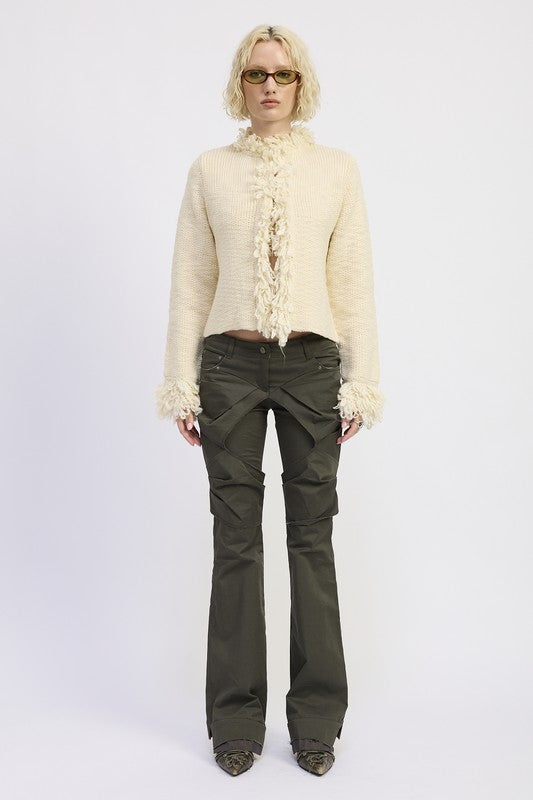 Fringe Knit Cardigan - Premium variable from Tooksie - Just $78.99! Shop now at Tooksie