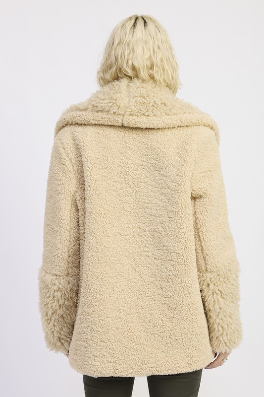 Faux Fur Trimmed Fleece Jacket - Premium variable from Tooksie - Just $124.99! Shop now at Tooksie