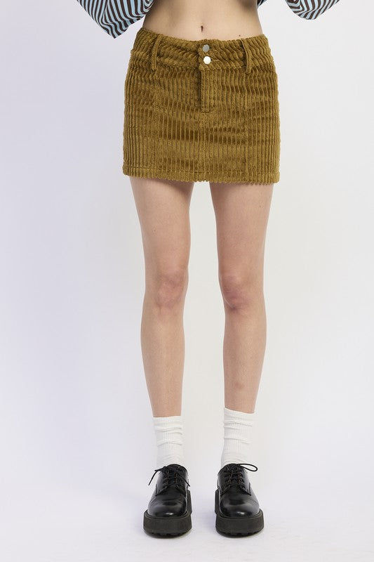 Curduroy Mini Skirt - Premium variable from Tooksie - Just $52.99! Shop now at Tooksie