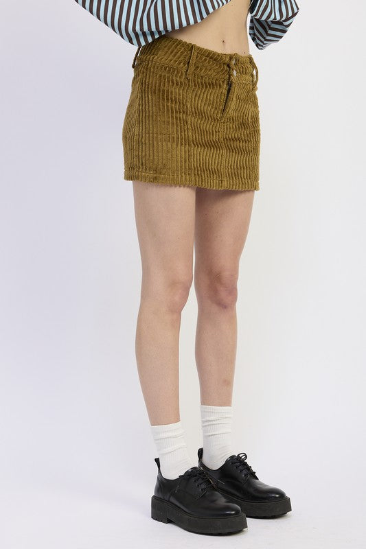 Curduroy Mini Skirt - Premium variable from Tooksie - Just $52.99! Shop now at Tooksie