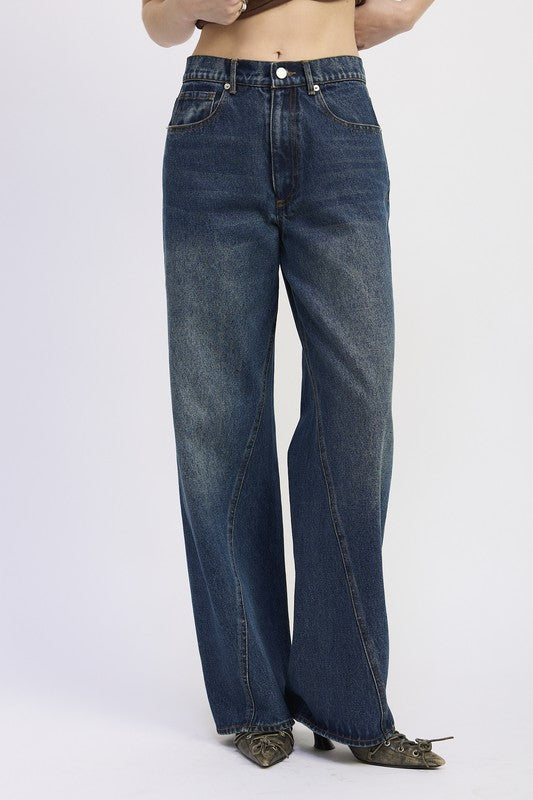 Wide Leg Jeans - Premium variable from Tooksie - Just $80.99! Shop now at Tooksie