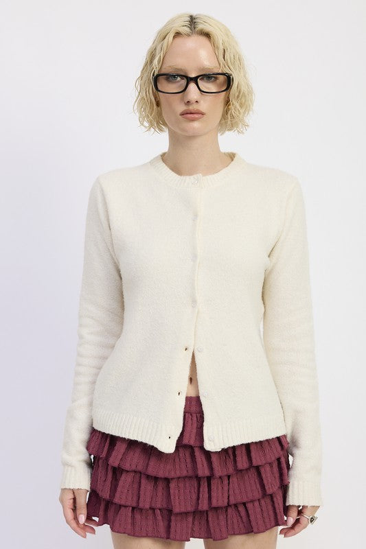 Fitted Button Up Cardigan - Premium variable from Tooksie - Just $48.99! Shop now at Tooksie