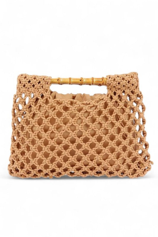 Crochet Bamboo Handle Clutch - Premium variable from Tooksie - Just $49.99! Shop now at Tooksie